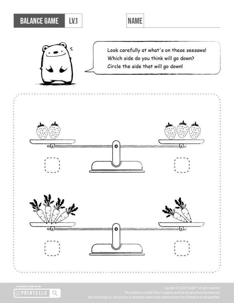 Balance game level 1 @ Printello